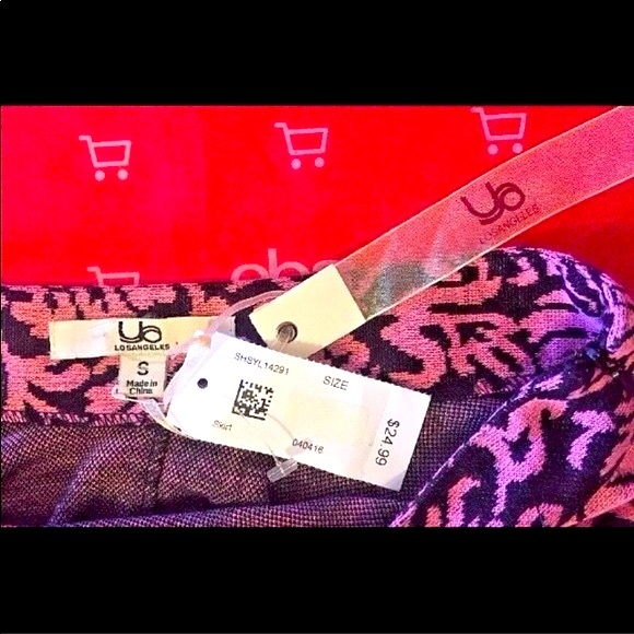 Ya Los Angeles pink & black damask circle pin up A line retro boho skirt S NEW - Picture 3 of 8